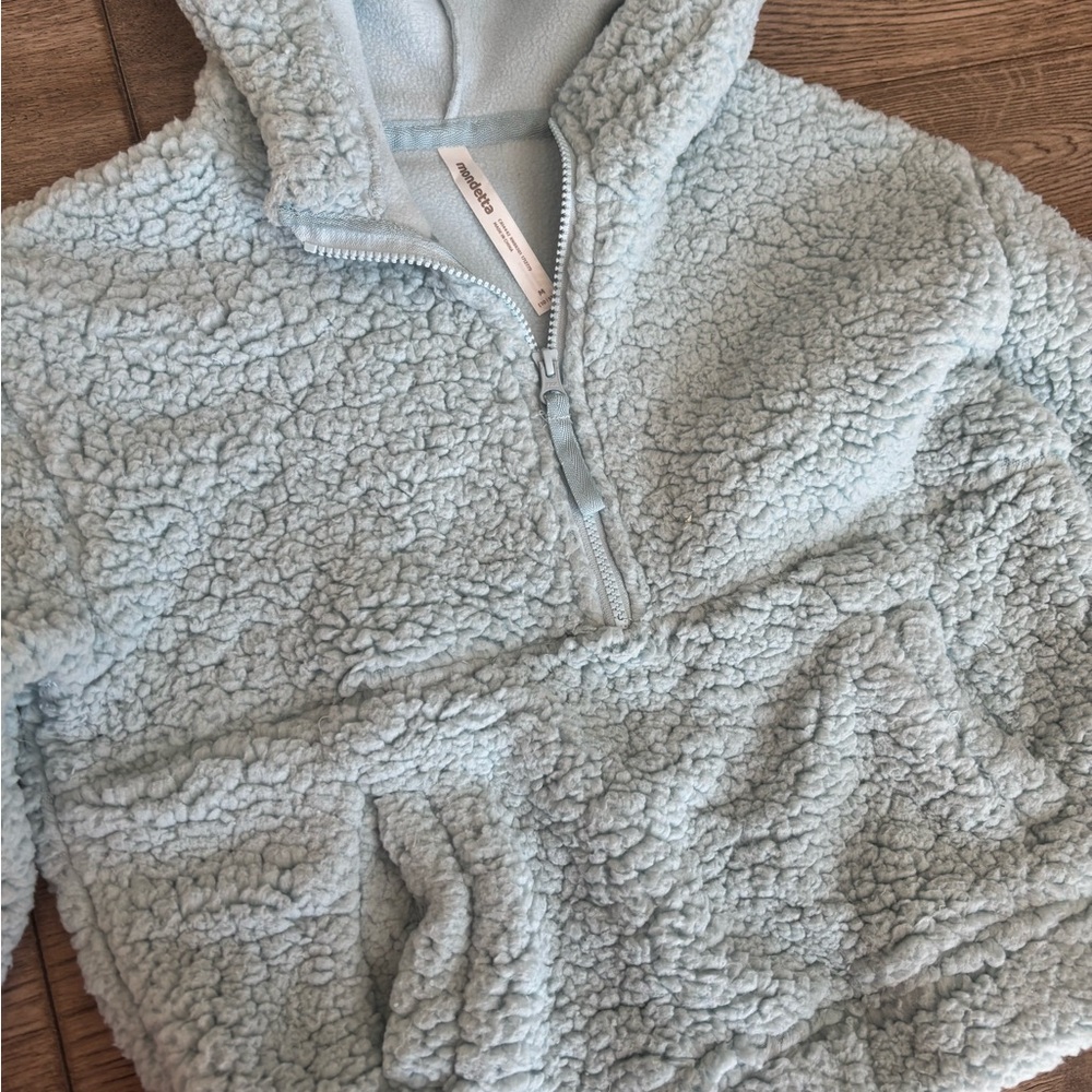 Mondetta Blue/Turquoise Sherpa Half Zip Hoodie Size M - Picture 5 of 6